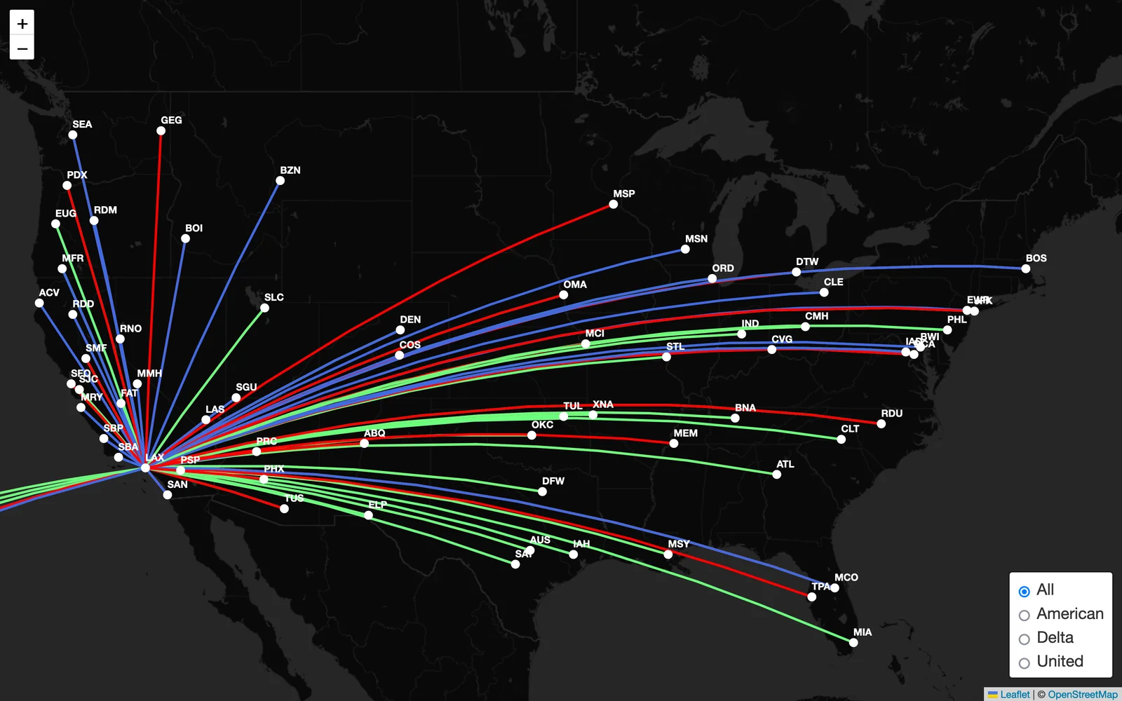 LAX Routes