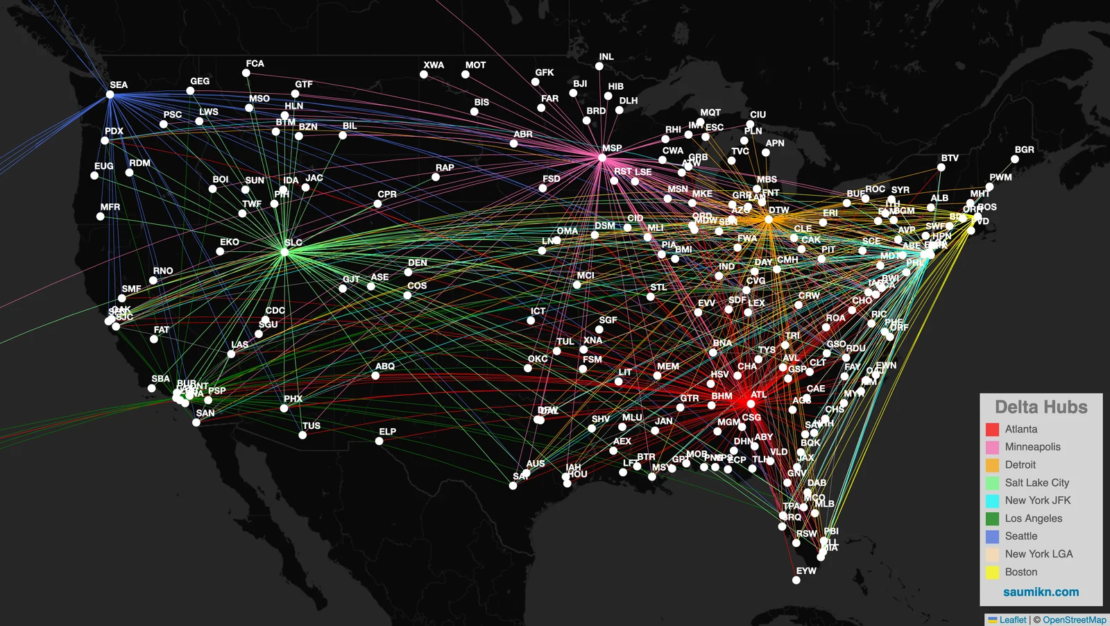 Delta Airlines Routes