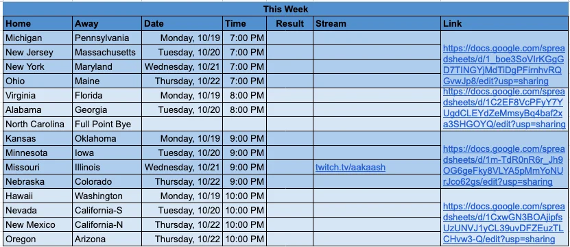Match Schedule