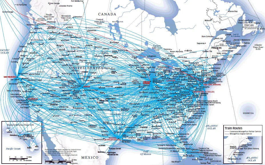 United Airlines Route Map